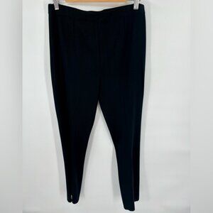 Ming Wang women’s pull on black acrylic narrow leg pleated pant size M NWT